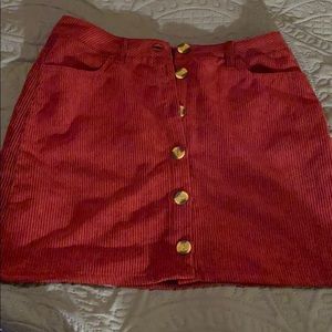 Burgundy corduroy high wasted skirt